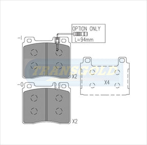 Brake Pads Front Fits Merc 500 Sel, 400 92-99, S Class 93 On TG1284N - Transgold | Universal Auto Spares