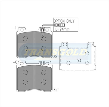 Brake Pads Front Fits Merc 500 Sel, 400 92-99, S Class 93 On TG1284N - Transgold | Universal Auto Spares