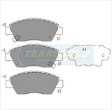Brake Pads Front Fits Honda Crx 2 Dr Coupe 92 TG1286N - Transgold | Universal Auto Spares