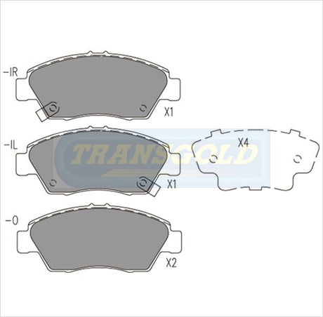 Brake Pads Front Fits Honda Crx 2 Dr Coupe 92 TG1286N - Transgold | Universal Auto Spares