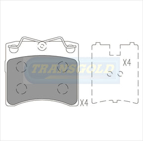 Brake Pads Front Fits Transporter T4 '92 On TG1290N - Transgold | Universal Auto Spares