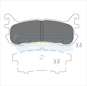 Brake Pads Rear Fits Ford Laser Liata, Mazda Astina, Protege TG1291N - Transgold | Universal Auto Spares