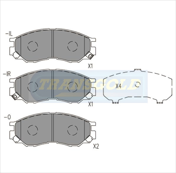 Brake Pads Front Fits Mitsubishi Express Walk-Thru Van, Starwagon 94 On TG1297N - Transgold | Universal Auto Spares
