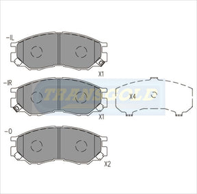 Brake Pads Front Fits Mitsubishi Express Walk-Thru Van, Starwagon 94 On TG1297N - Transgold | Universal Auto Spares