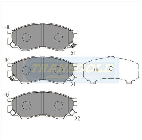Brake Pads Front Fits Mitsubishi Express Walk-Thru Van, Starwagon 94 On TG1297N - Transgold | Universal Auto Spares