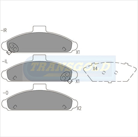 Brake Pads Front Fits Hyundai S Coupe '92-96 TG1298N - Transgold | Universal Auto Spares