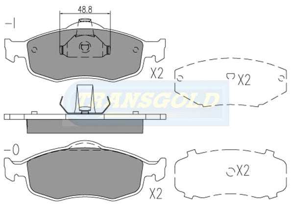 Brake Pads Front Fits Ford Mondeo 1995 On TG1299N - Transgold | Universal Auto Spares