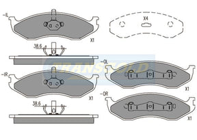 Brake Pads Front Fits Jeep Cherokee 94 TG1311N - Transgold | Universal Auto Spares