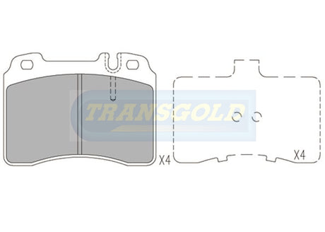 Brake Pads Front Fits Mercedes 300e,320e,320ce,400e,e500,500sl 1993 TG1320N - Transgold | Universal Auto Spares