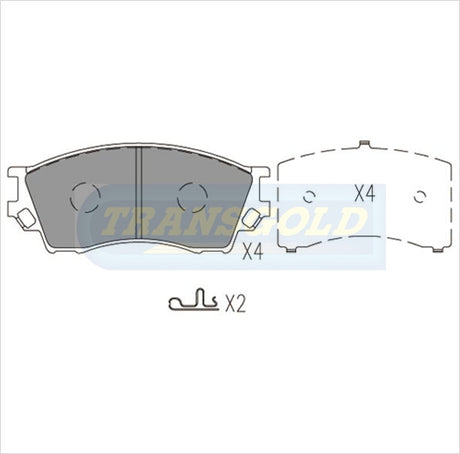 Brake Pads Front Fits Ford, Mazda Light Commercial, Eunos '96-99 TG1326N - Transgold | Universal Auto Spares