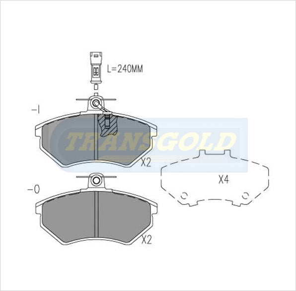 Brake Pads Front Fits Volkswagen Golf Gti Vr6 Oct 95-98 TG1327N - Transgold | Universal Auto Spares