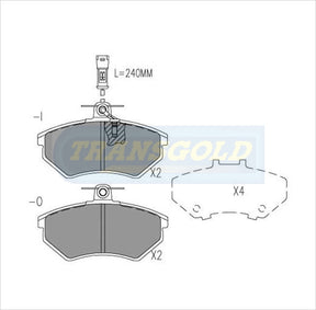 Brake Pads Front Fits Volkswagen Golf Gti Vr6 Oct 95-98 TG1327N - Transgold | Universal Auto Spares