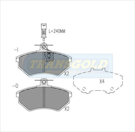 Brake Pads Front Fits Volkswagen Golf Gti Vr6 Oct 95-98 TG1327N - Transgold | Universal Auto Spares