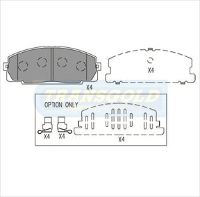 Brake Pads Front Fits Toyota Light Commercial -1996 On TG1328N - Transgold | Universal Auto Spares
