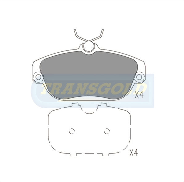 Brake Pads Front Fits Volvo 940, S90 '94 On TG1329N - Transgold | Universal Auto Spares