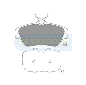 Brake Pads Front Fits Volvo 940, S90 '94 On TG1329N - Transgold | Universal Auto Spares