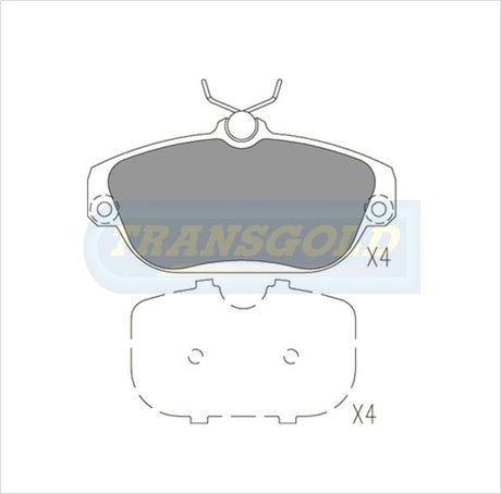 Brake Pads Front Fits Volvo 940, S90 '94 On TG1329N - Transgold | Universal Auto Spares