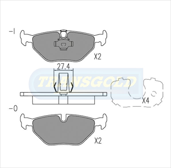 Brake Pads Rear Fits BMW 316,318,320,323,328 Sep 98 On TG1334N - Transgold | Universal Auto Spares
