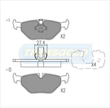 Brake Pads Rear Fits BMW 316,318,320,323,328 Sep 98 On TG1334N - Transgold | Universal Auto Spares