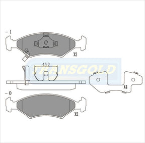 Brake Pads Front Fits Kia Mentor '96 On TG1335N - Transgold | Universal Auto Spares
