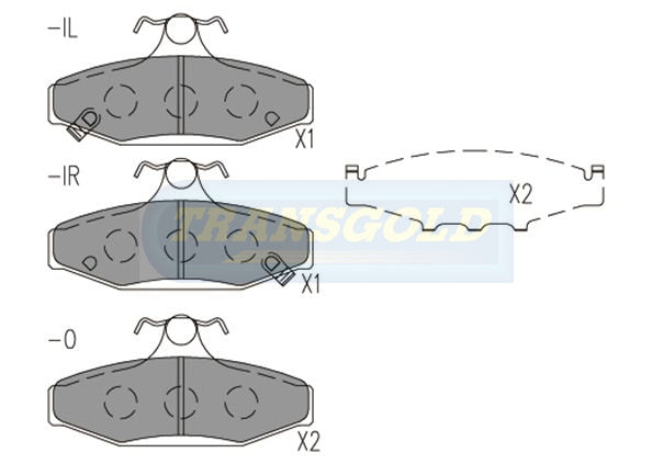 Brake Pads Rear Fits Daewoo Musso, Korando, Ssangyong Musso TG1338N - Transgold | Universal Auto Spares