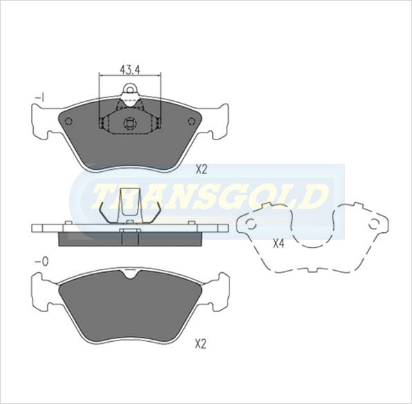 Brake Pads Front Fits Holden Calibra 4WD '94 On, Saab 900I, 900SE TG1341N - Transgold | Universal Auto Spares