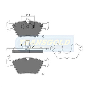 Brake Pads Front Fits Holden Calibra 4WD '94 On, Saab 900I, 900SE TG1341N - Transgold | Universal Auto Spares