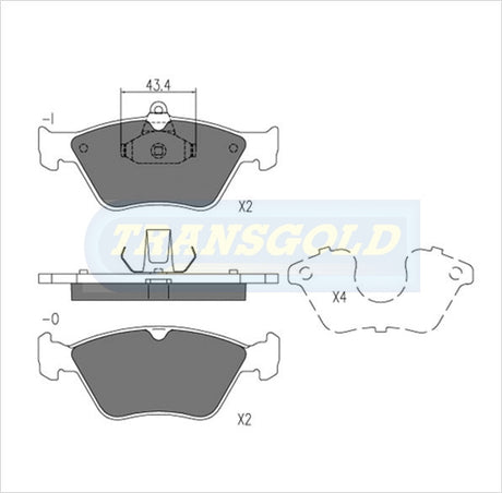Brake Pads Front Fits Holden Calibra 4WD '94 On, Saab 900I, 900SE TG1341N - Transgold | Universal Auto Spares