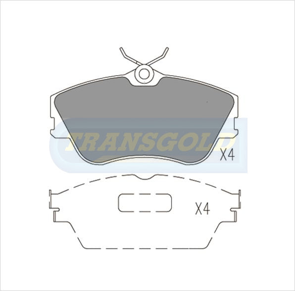 Brake Pads Front Fits Volkswagen Transporter T4 15 Wheel 1995 On TG1349N - Transgold | Universal Auto Spares