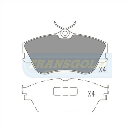 Brake Pads Front Fits Volkswagen Transporter T4 15 Wheel 1995 On TG1349N - Transgold | Universal Auto Spares
