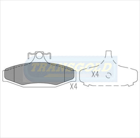 Brake Pads Rear Fits Holden Special Vehicle Most Models TG1345N - Transgold | Universal Auto Spares