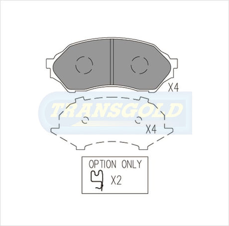 Brake Pads Front Fits Ford Laser Kn 1.6 3/99-, Mazda 323 Protege Bj 1.6 TG1358 - Transgold | Universal Auto Spares