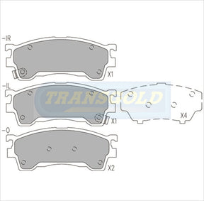Brake Pads Front Fits Kn Laser/Mazda Astina '98 0n TG1362N - Transgold | Universal Auto Spares