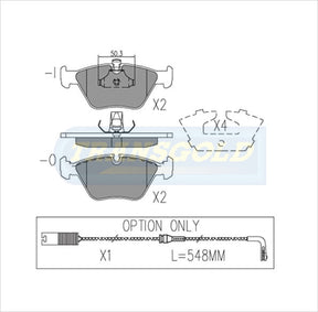Brake Pads Front Fits BMW 3301,330ci Sept 2000 On, 5231 '96-00, 5351 '96 On TG1364N - Transgold | Universal Auto Spares
