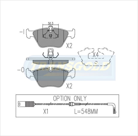Brake Pads Front Fits BMW 3301,330ci Sept 2000 On, 5231 '96-00, 5351 '96 On TG1364N - Transgold | Universal Auto Spares