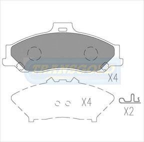 Brake Pads Front Fits Ford Courier, Mazda Bravo '99 On TG1366N - Transgold | Universal Auto Spares