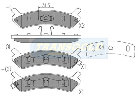 Brake Pads Rear Fits Hyundai Sonata 92 0n TG1369N - Transgold | Universal Auto Spares
