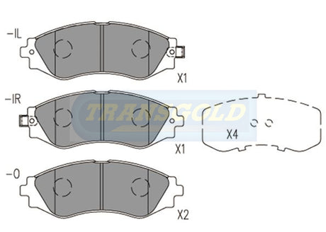 Brake Pads Front Fits Daewoo Leganza '97 On, Tacuma 2000 On TG1370N - Transgold | Universal Auto Spares