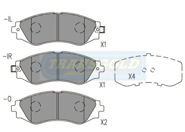 Brake Pads Front Fits Daewoo Leganza '97 On, Tacuma 2000 On TG1370N - Transgold | Universal Auto Spares