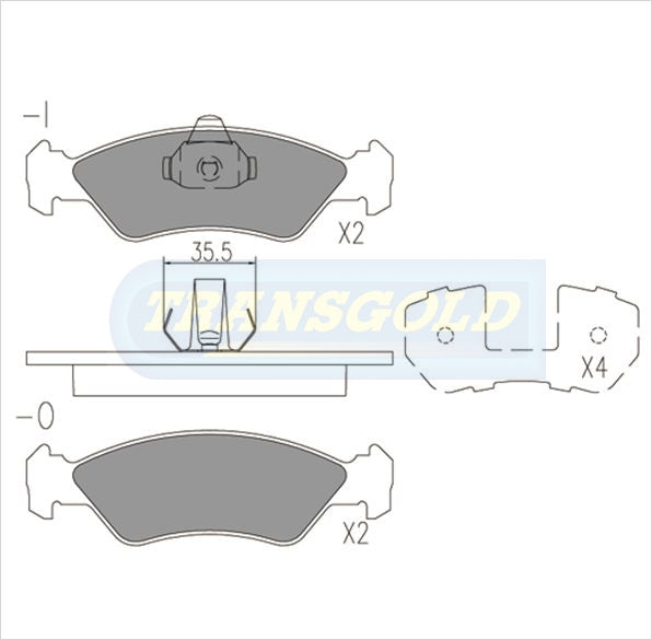 Brake Pads Front Fits Ford Ka 1.3 99-01 TG1373N - Transgold | Universal Auto Spares