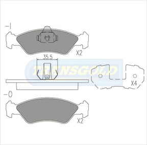 Brake Pads Front Fits Ford Ka 1.3 99-01 TG1373N - Transgold | Universal Auto Spares