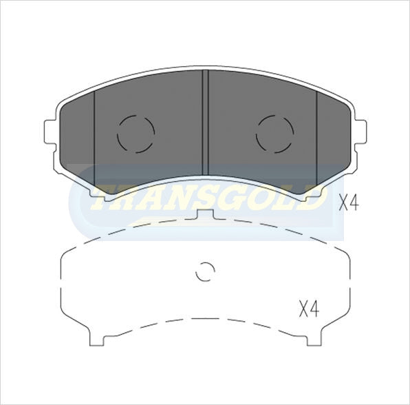 Brake Pads Front Fits Mitsubishi Pajero 2.8, 3.5 Wagon 2000 On TG1388N - Transgold | Universal Auto Spares