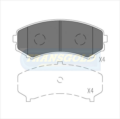 Brake Pads Front Fits Mitsubishi Pajero 2.8, 3.5 Wagon 2000 On TG1388N - Transgold | Universal Auto Spares
