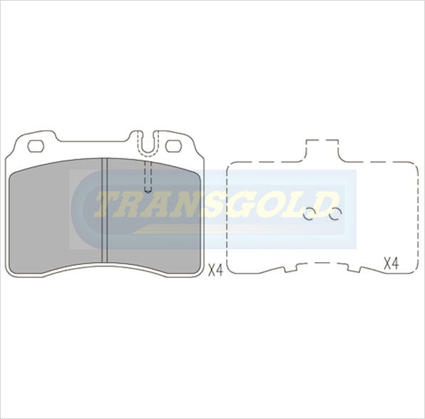 Brake Pads Front Fits Mercedes Benz E320,sclass,e420,e300,e280 TG13394N - Transgold | Universal Auto Spares