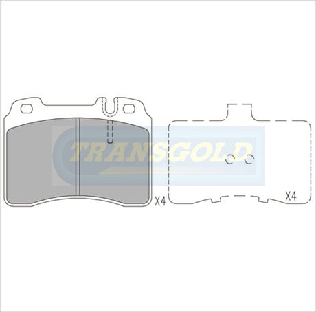 Brake Pads Front Fits Mercedes Benz E320,sclass,e420,e300,e280 TG13394N - Transgold | Universal Auto Spares