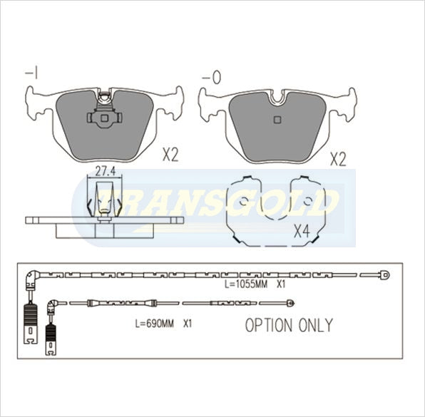 Brake Pads Rear Fits BMW 330I E46 2000-On, 740il E38 95-99,750il E38 96-On TG1397N - Transgold | Universal Auto Spares