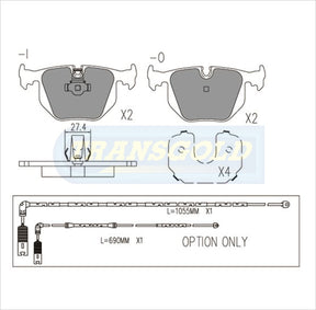 Brake Pads Rear Fits BMW 330I E46 2000-On, 740il E38 95-99,750il E38 96-On TG1397N - Transgold | Universal Auto Spares
