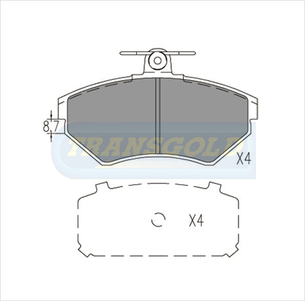 Brake Pads Front Fits Volkswagen Passat 1.8 20V 4D Sedan (Lucas Caliper) '98-01 TG1400N - Transgold | Universal Auto Spares