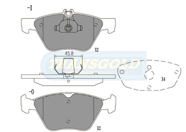Brake Pads Front Fits Mercedes E320,E420 1997-on,clk320,clk430 1998 On TG1403N - Transgold | Universal Auto Spares