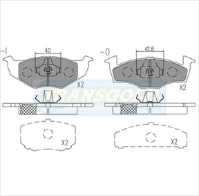 Brake Pads Front Fits Volkswagen Golf 1.8, 1.9 '96-98 TG1407N - Transgold | Universal Auto Spares